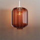 s.luce Velo Glas-Pendelleuchte Aufhängung 150cm Weiß in rauchfarbener Glasoberfläche.