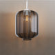 s.luce Velo Glas-Pendelleuchte Aufhängung 150cm Weiß mit rauchfarbigem Glas.