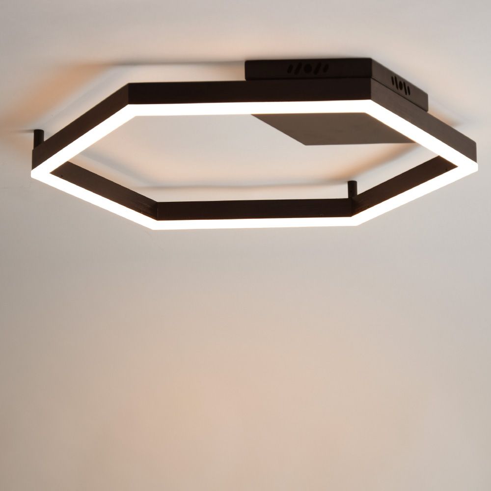 LED-Deckenleuchte Hexa flach modern s.luce