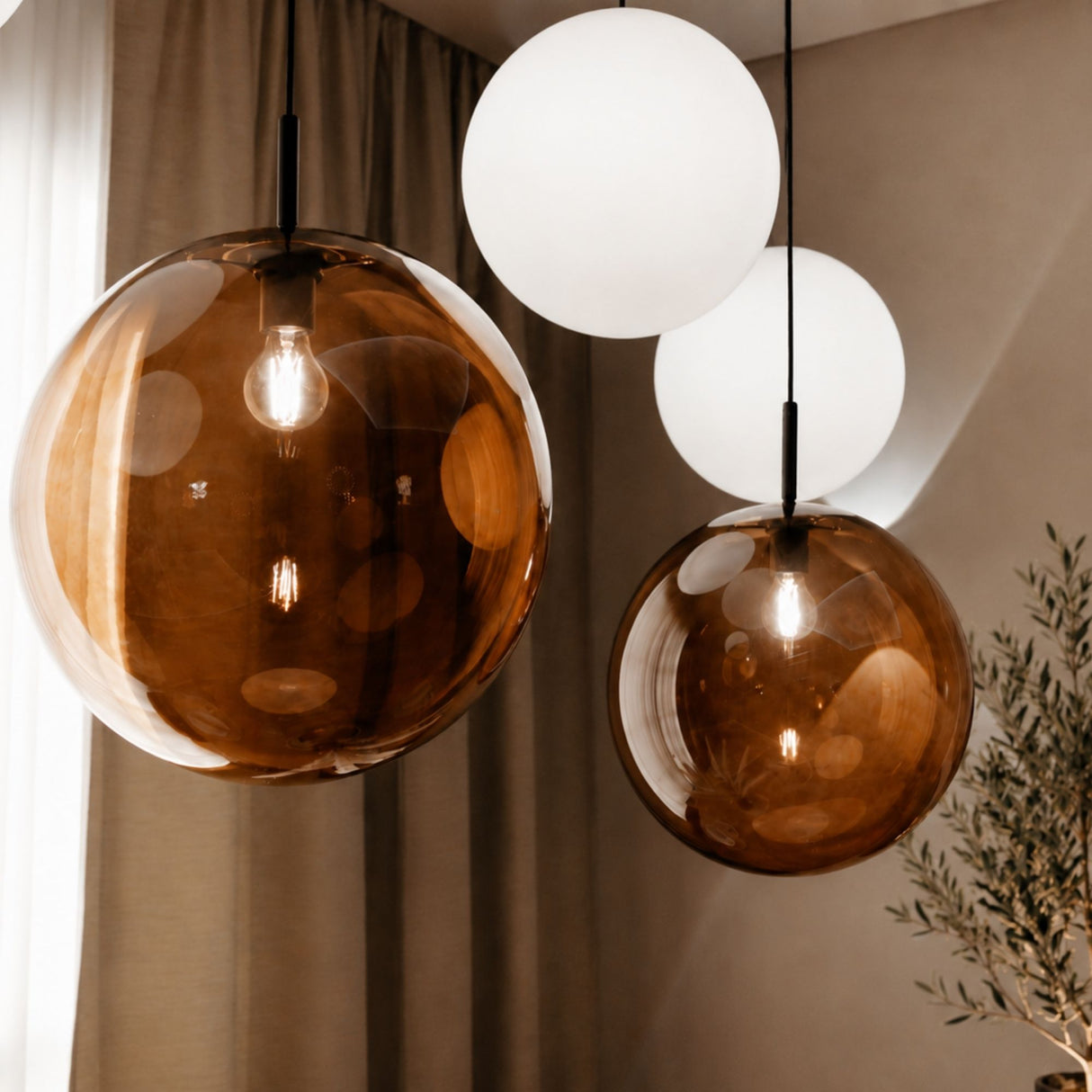 s.luce Orb dining table pendant lamp 5-light 160cm