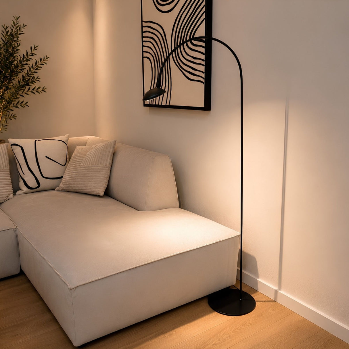 s.luce Santa Neo gulvlampe 130 cm med touch-dæmper 