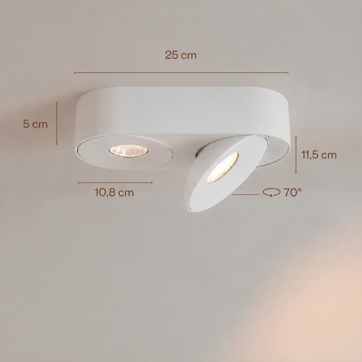s.luce Santa Duo LED-Deckenleuchte schwenkbar 2-flammig