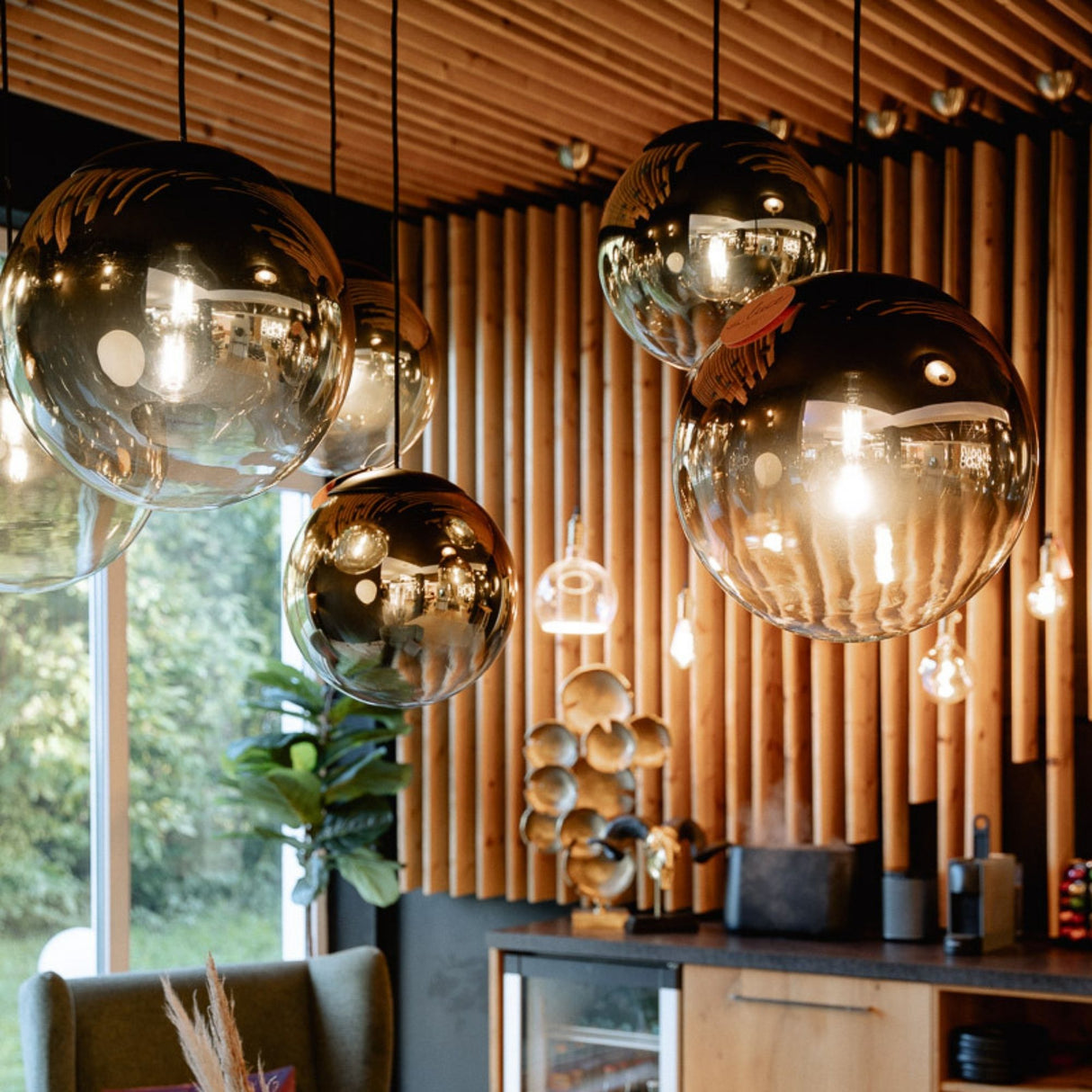 s.luce Orb glazen bol hanglamp 150cm ophanging zwart