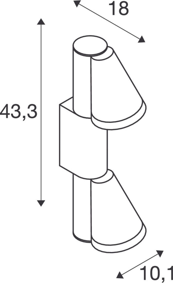 Aplique de exterior T-Tube de 2 luces orientable IP65 