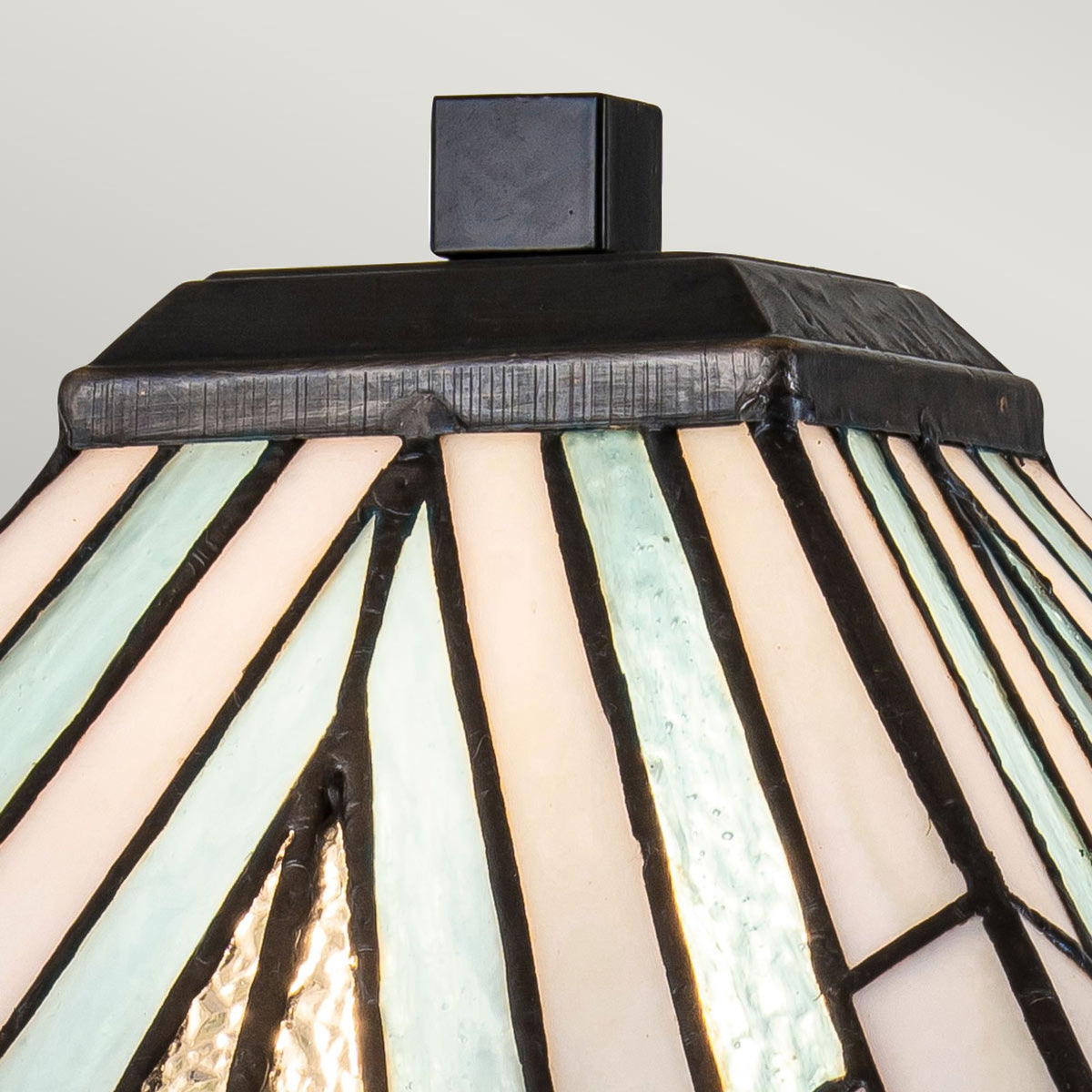 Alderley table lamp, 1-light, Tiffany glass, vintage bronze, 50cm (3)