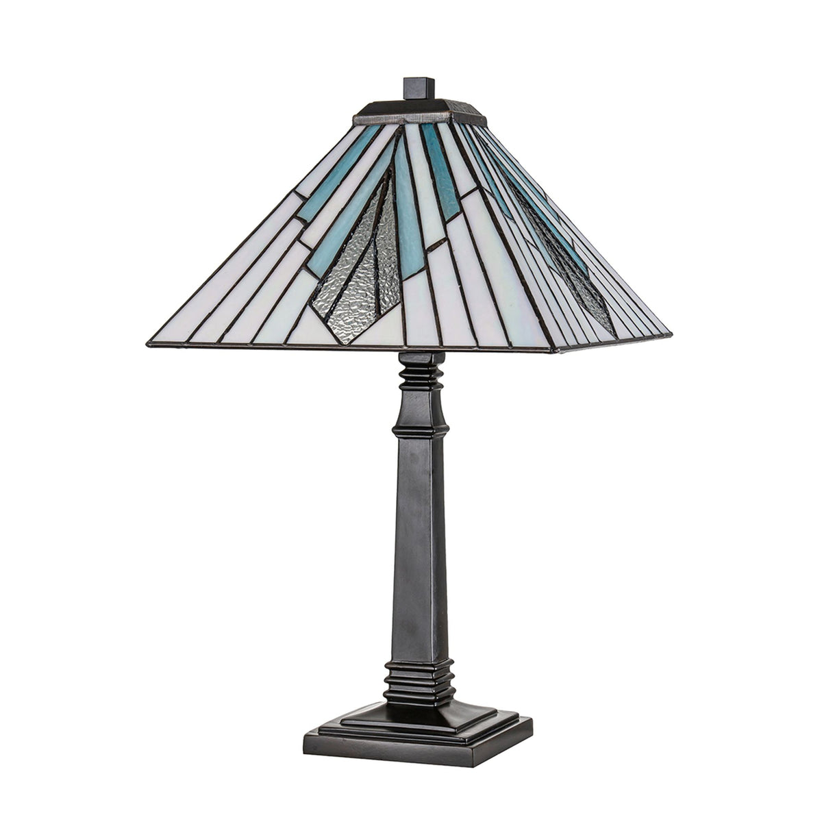 Alderley table lamp, 1-light, Tiffany glass, vintage bronze, 50cm (9)