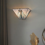 Applique Alderley à 2 lampes en verre Tiffany bronze 31 cm (1)