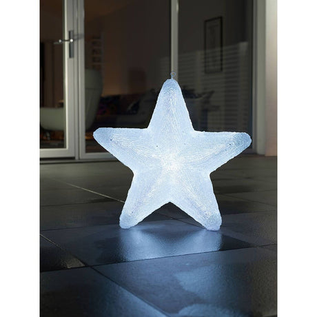 LED Acrylic star with 6 color-changing functions, 75 RGB diodes, 12V IP44 in a luminous design.