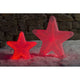 LED Acryl Stern mit 6 Farbwechselfunktionen 75 RGB Dioden 12V IP44 in roter Beleuchtung im Schnee.