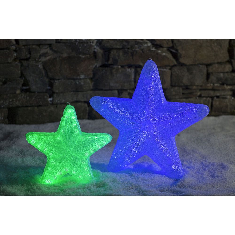 LED Acryl Stern mit 6 Farbwechselfunktionen 75 RGB Dioden 12V IP44