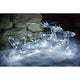LED Acryl-Set Schlitten mit 2 Rentieren 96 Kaltweiße Dioden 24V in einer Winterlandschaft