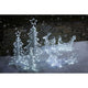 LED Acryl-Set Schlitten mit 2 Rentieren 96 Kaltweiße Dioden 24V, winterliche Dekoration im Freien.