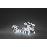 LED Acryl-Set Schlitten mit 2 Rentieren 96 Kaltweiße Dioden 24V