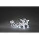 LED Acryl-Set Schlitten mit 2 Rentieren 96 Kaltweiße Dioden 24V auf dunklem Hintergrund