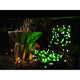 LED Globelichterkette große runde Dioden mit RGB Farbwechsel 80 RGB Dioden IP44 erleuchtet Tisch und Stuhl im Freien.