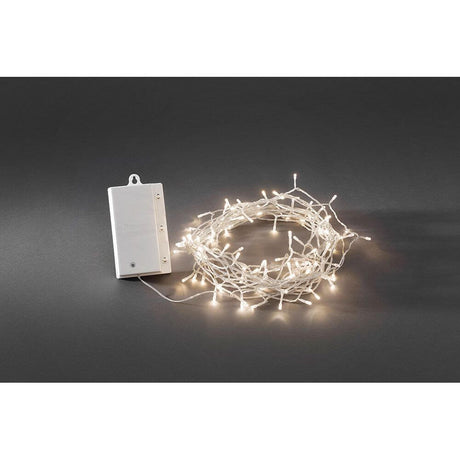 LED Lichterkette Lichtsensor Timer 480 Warmweiße Dioden batteriebetrieben IP44 mit schalter und batteriefach