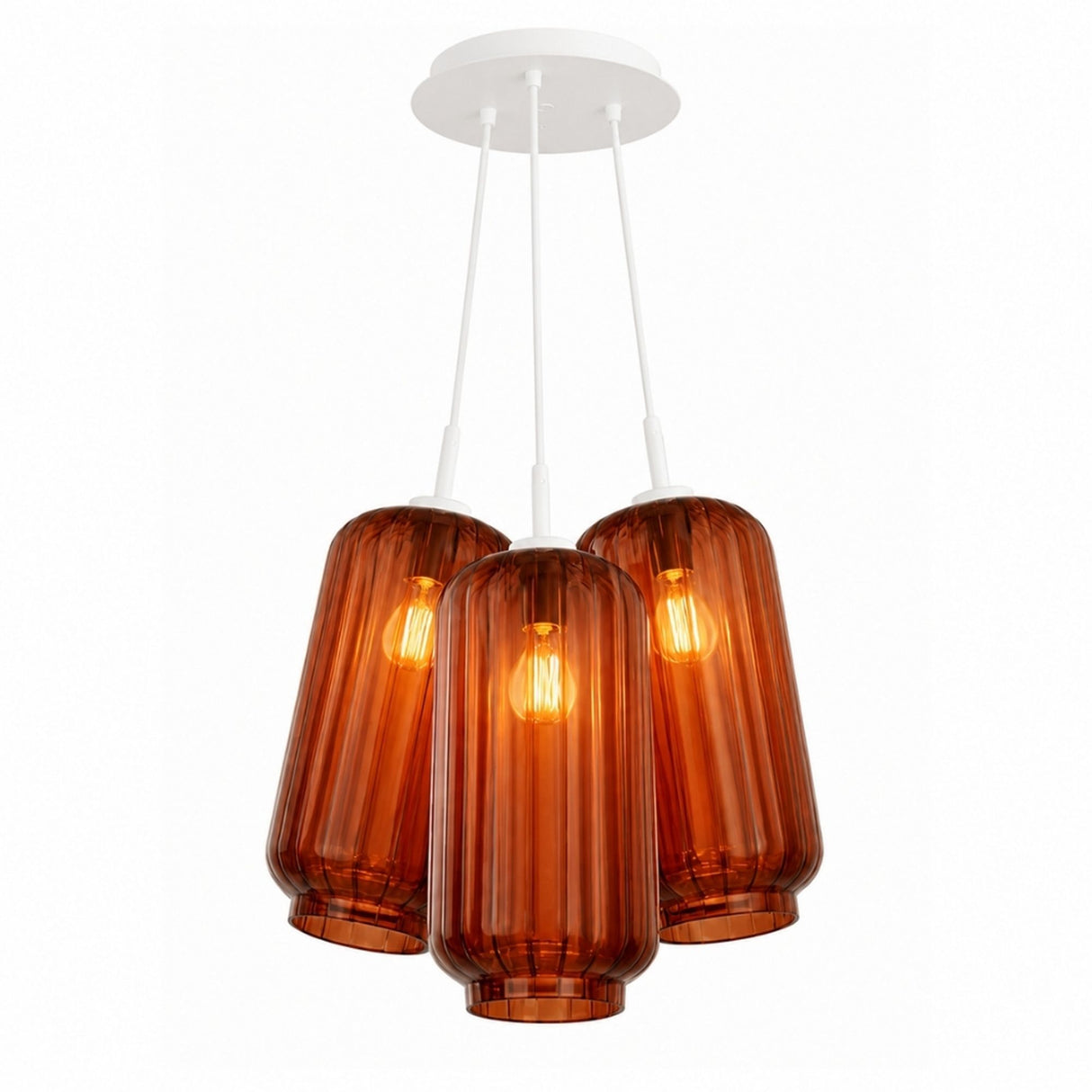 s.luce Velo Cluster glas-pendellampe med 3 lyskilder 3x18 cm 