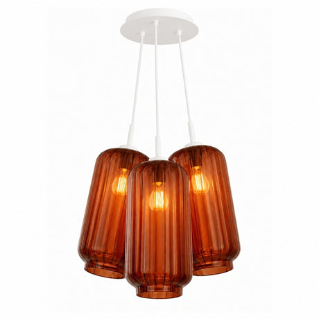 s.luce Velo Cluster Glas-Pendelleuchte 3-flammig 3x18cm