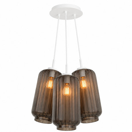 s.luce Velo Cluster Glas-Pendelleuchte 3-flammig 3x18cm