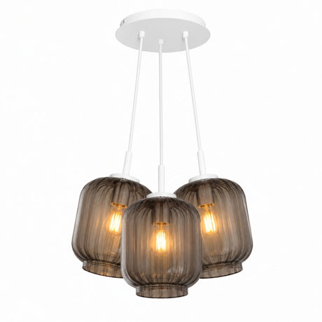 s.luce Velo Cluster Glas-Pendelleuchte 3-flammig 3x20cm