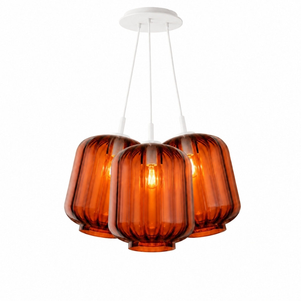 s.luce Velo Cluster glas-pendellampe med 3 lyskilder 3x25 cm 