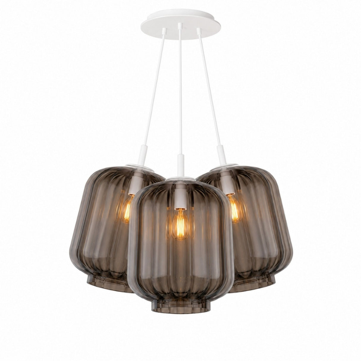 s.luce Velo Cluster glas-pendellampe med 3 lyskilder 3x25 cm 