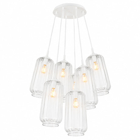 s.luce Velo Cluster Glas-Hängeleuchte 7-flammig 7x18cm