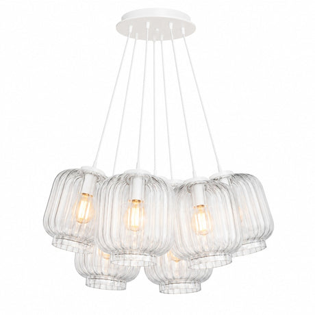 s.luce Velo Cluster Glas-Pendelleuchte 7-flammig 7x20cm