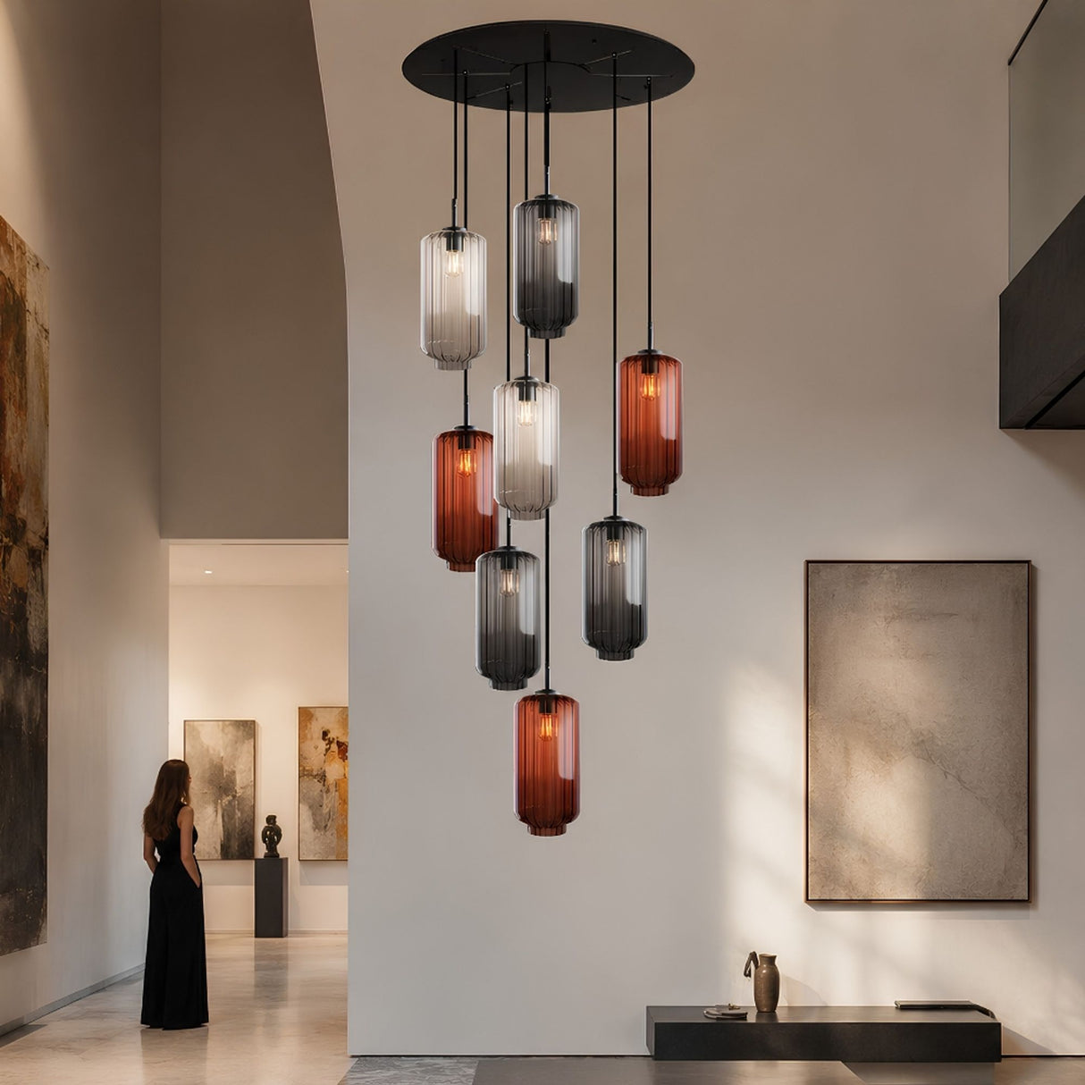 s.luce Velo 8-lys gallerilampe Ø 80cm baldakin Ø 18cm
