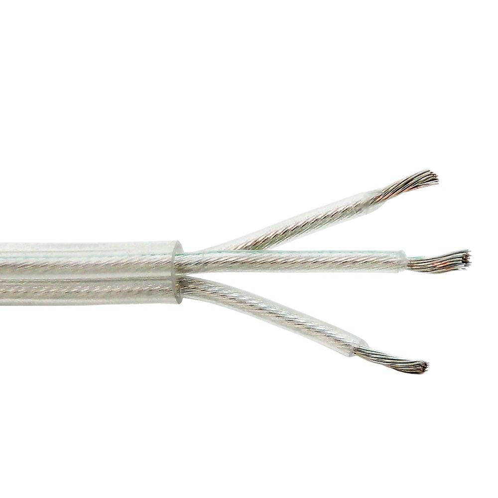 Transparentes Lampenkabel 3 x 0,75mm, 1 Meter lang für Lampen und Verhängedosen.