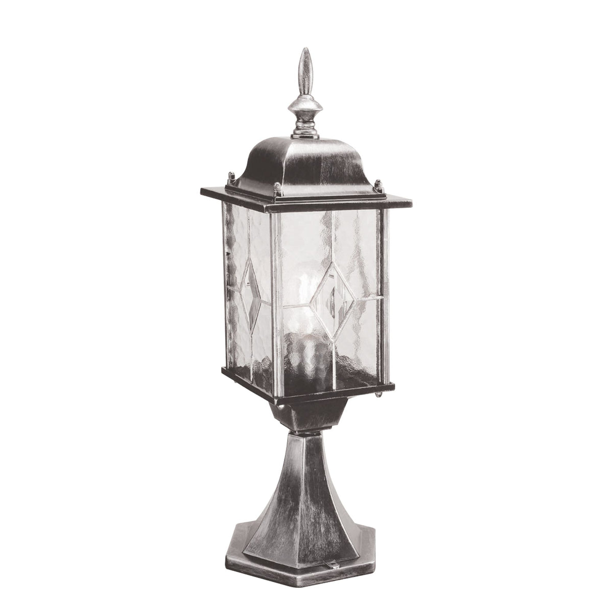 Lampada da esterno da pavimento Wexford a 1 luce Classico IP44 Nero, Argento 52cm (1)